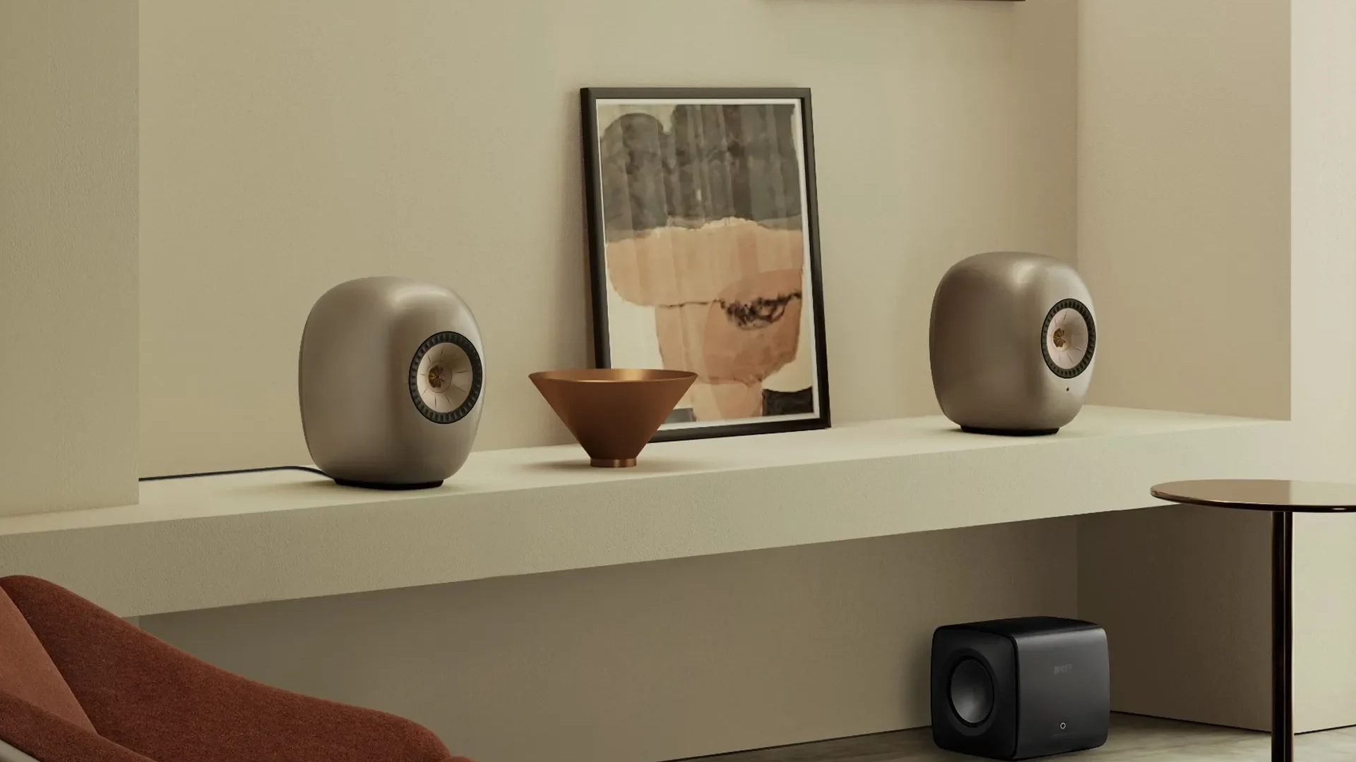 Sigma Kef Ls Luxe Lifestyle Front Side On Shelf